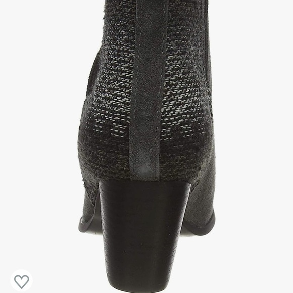 Minnetonka Mari Genuine Suede Charcoal Moccasin Heeled Ankle Booties - Picture 12 of 13